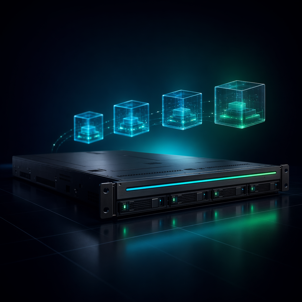 Cryptoservers VPS — single server with virtual machine projections